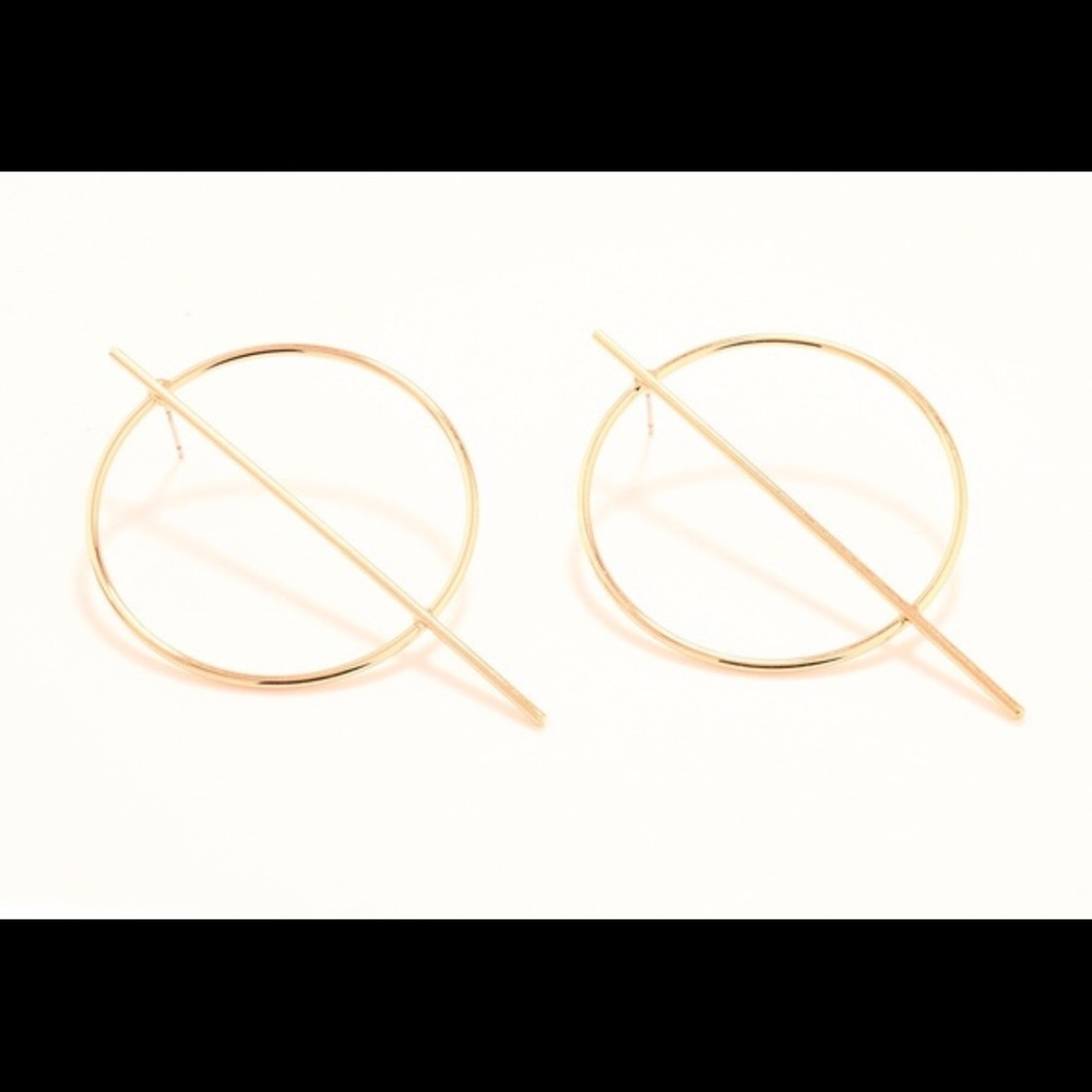 Exaggerated circle statement earrings - Picture 7 of 8